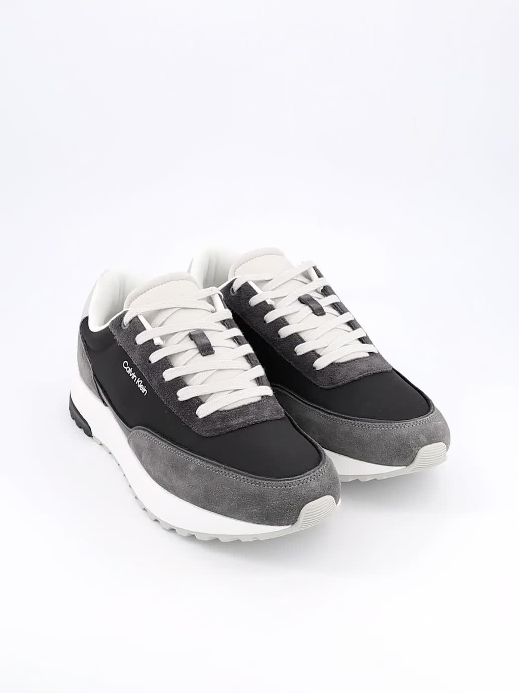 Image thumbnail 7 of 7 of Calvin Klein Suede Mix Low Top Runner Trainers - Grey