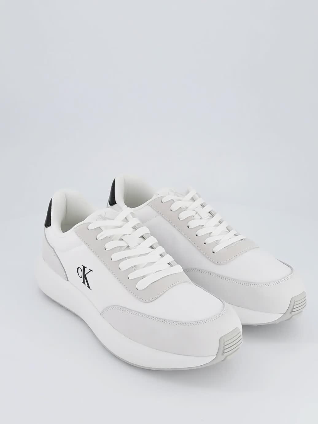 Image thumbnail 7 of 7 of Calvin Klein Athleisure Nylon Mix Runner Trainers - White