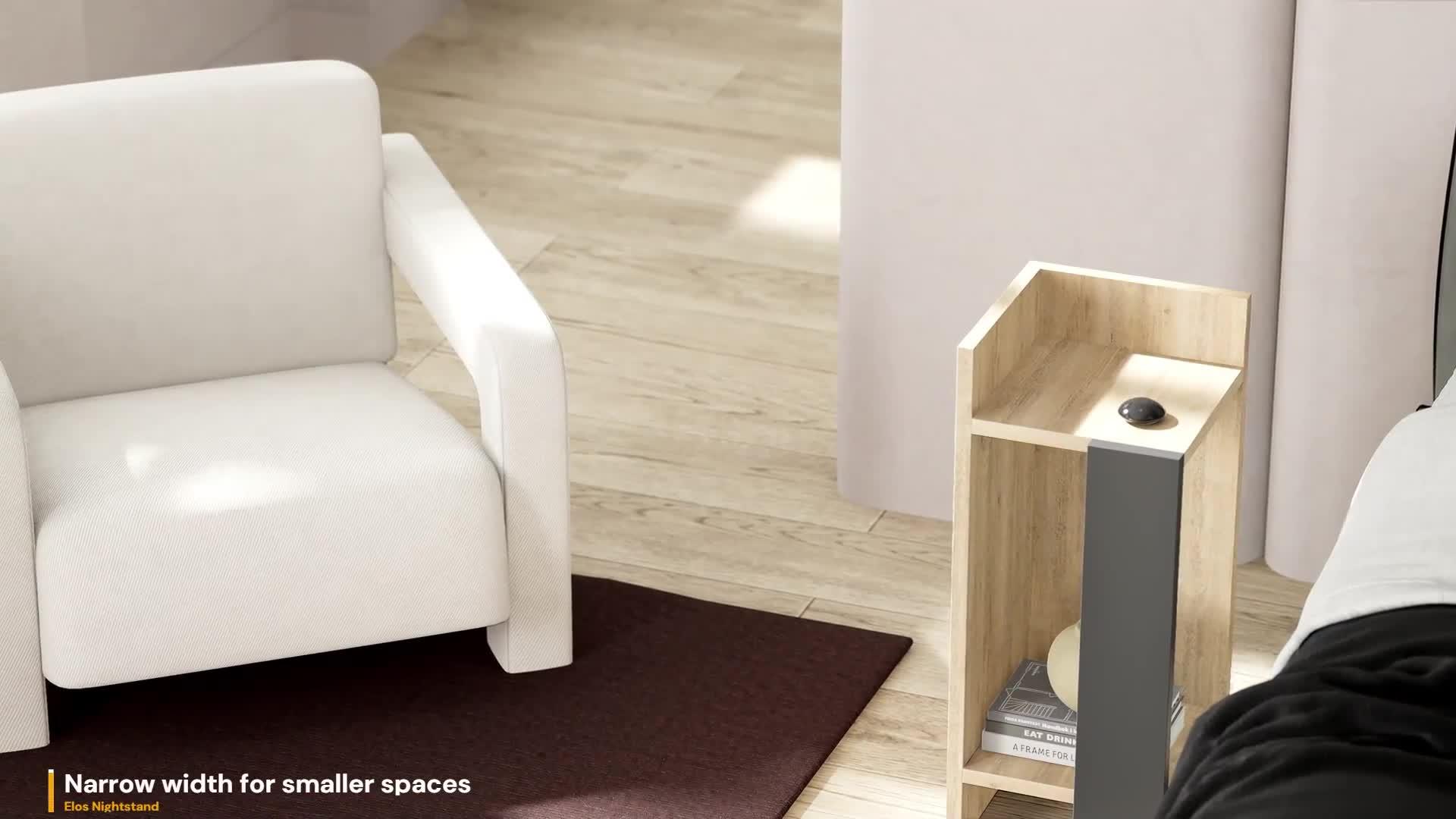 Image thumbnail 7 of 7 of Decortie Elos Bedside Table - Set Of 2 - Mocha