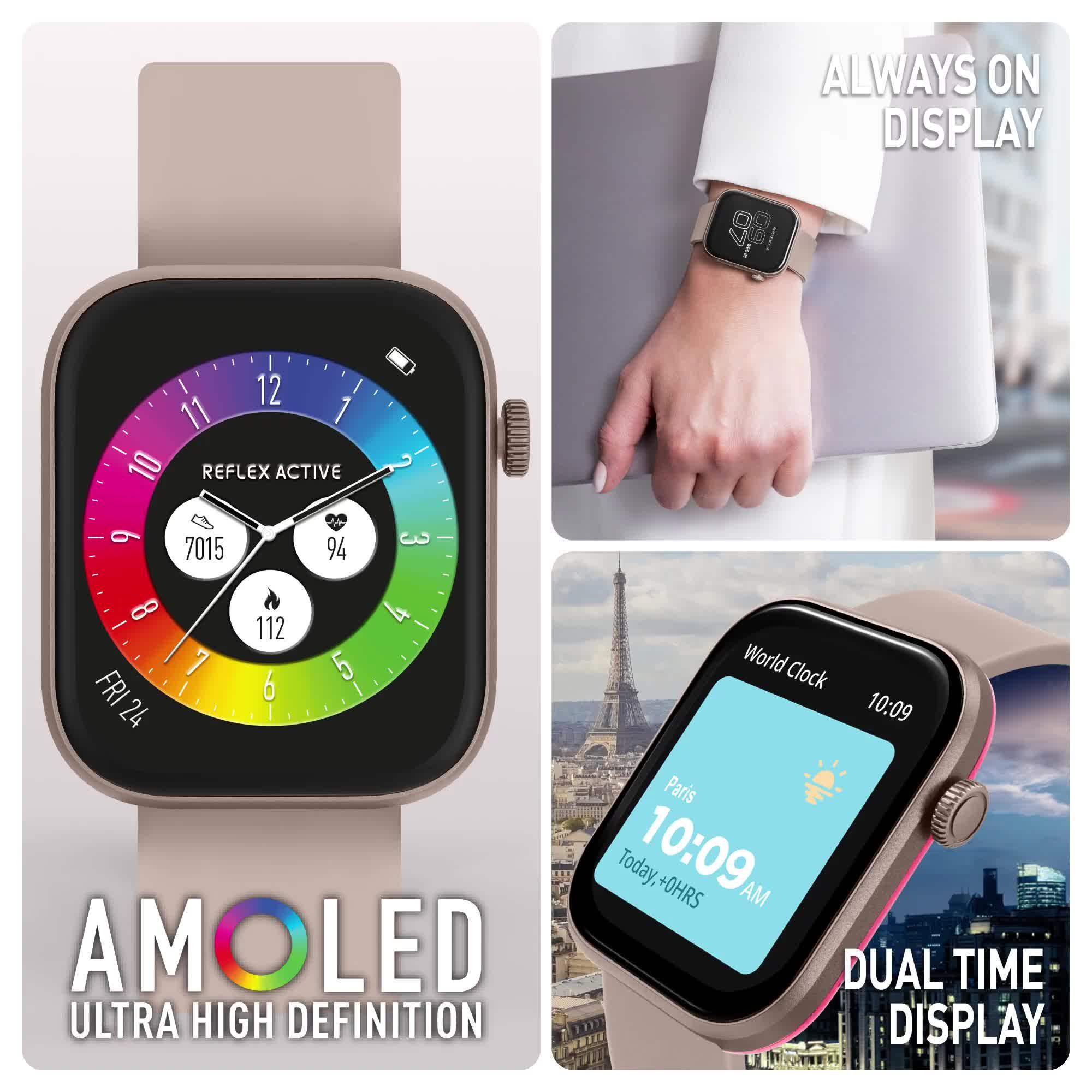 Image thumbnail 7 of 7 of Reflex Active Series 40 AMOLED Smart Aluminium Mink Strap Calling Watch