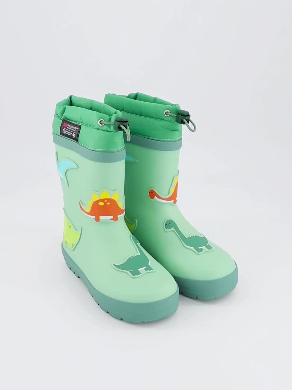 Image thumbnail 7 of 7 of The Very Collection Toezone Dinosaur Thinsulate Rubber Wellington Boots - Green