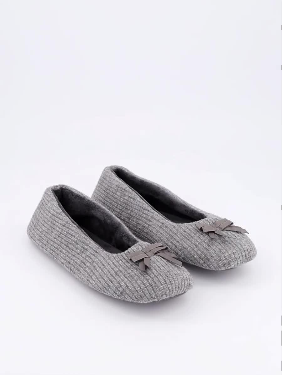 Image thumbnail 7 of 7 of V by Very Textured Ballerina Slipper - Grey