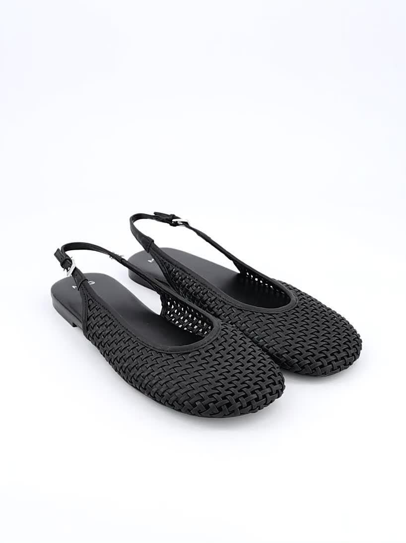 Image thumbnail 5 of 5 of Mango Braided Leather Effect Shoe - Black