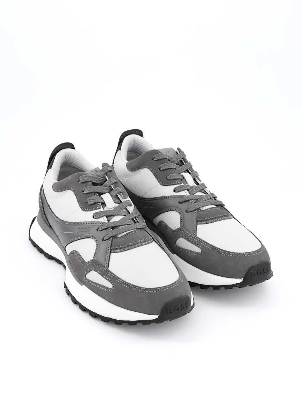 Image thumbnail 7 of 7 of BOSS Jonah Suede And Leather Mix Trainers - Grey