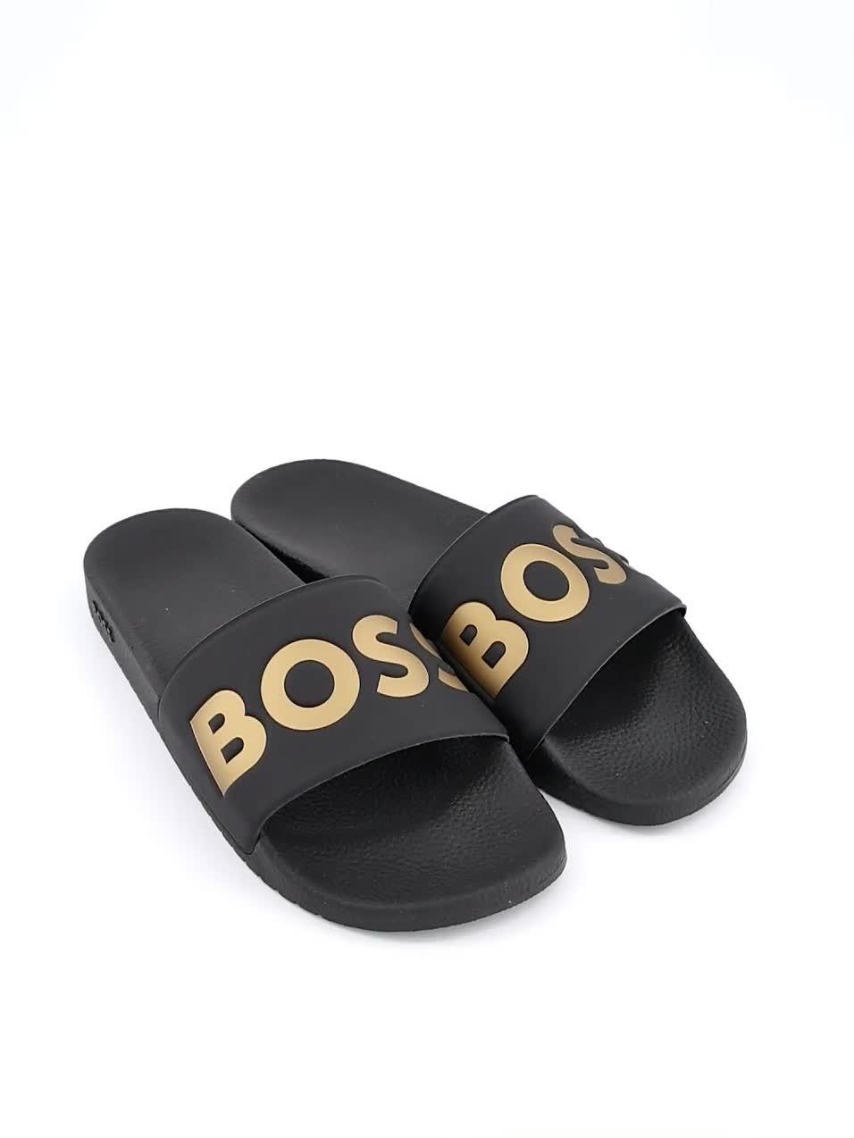 Image thumbnail 6 of 6 of BOSS Aryeh Contrast Logo Slide - Black/Gold