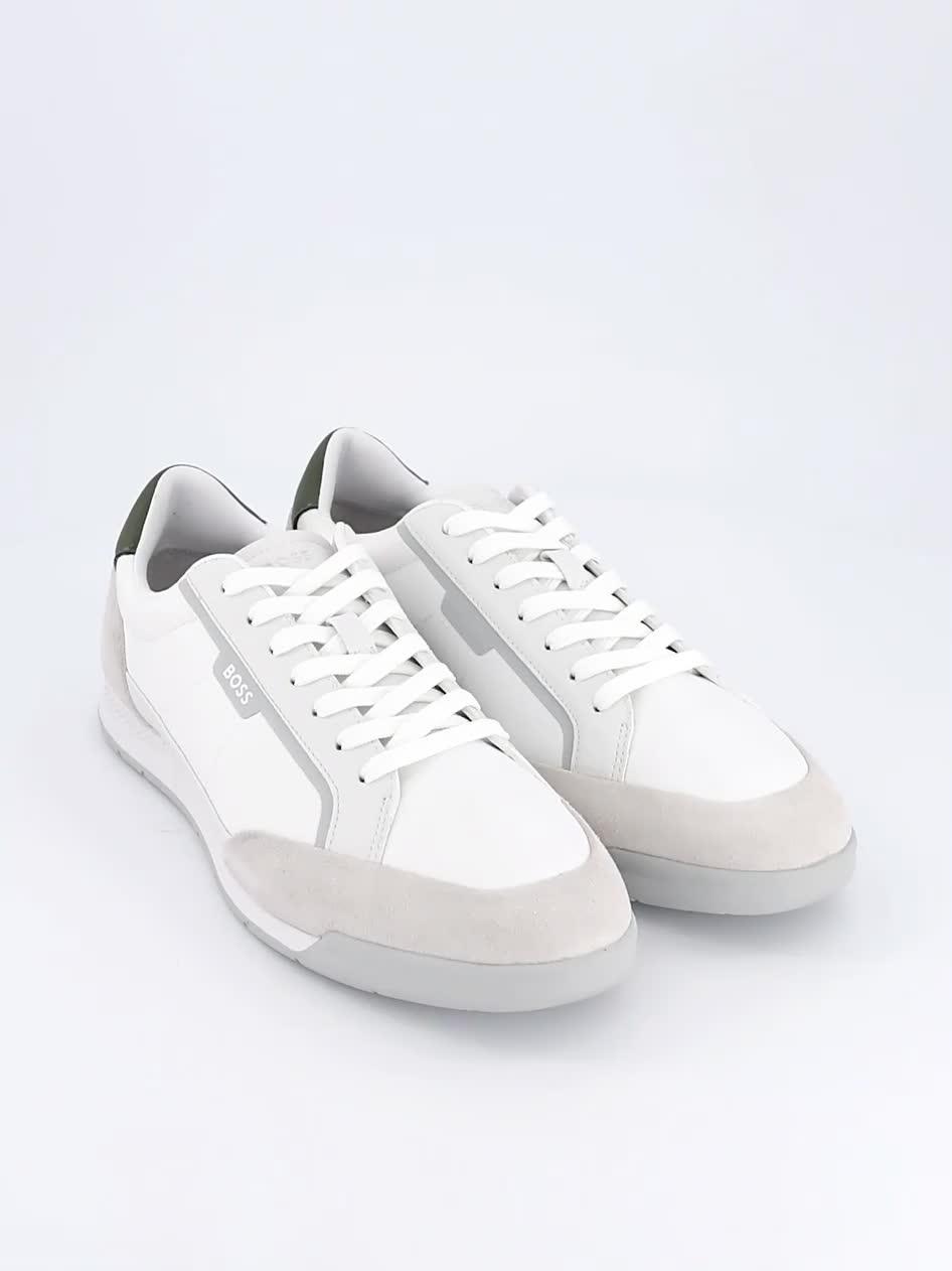 Image thumbnail 7 of 7 of BOSS Nitan Suede Mesh Trainers - Off White