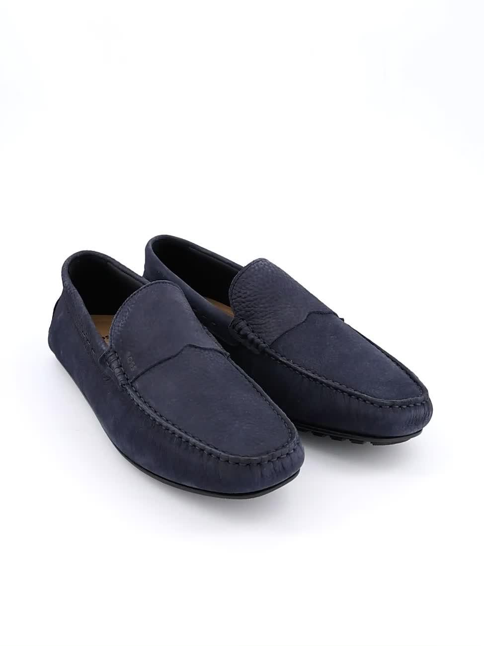 Image thumbnail 7 of 7 of BOSS Noel Nubuck Moccasin Casual Slip Ons - Navy