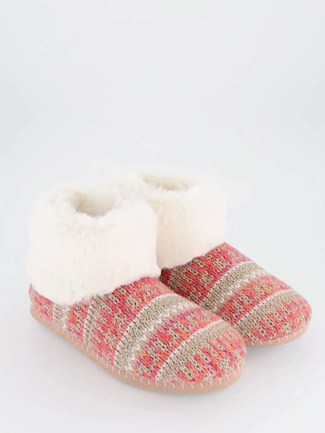 Image thumbnail 6 of 6 of The Very Collection Knitted Boot Slipper - Multi