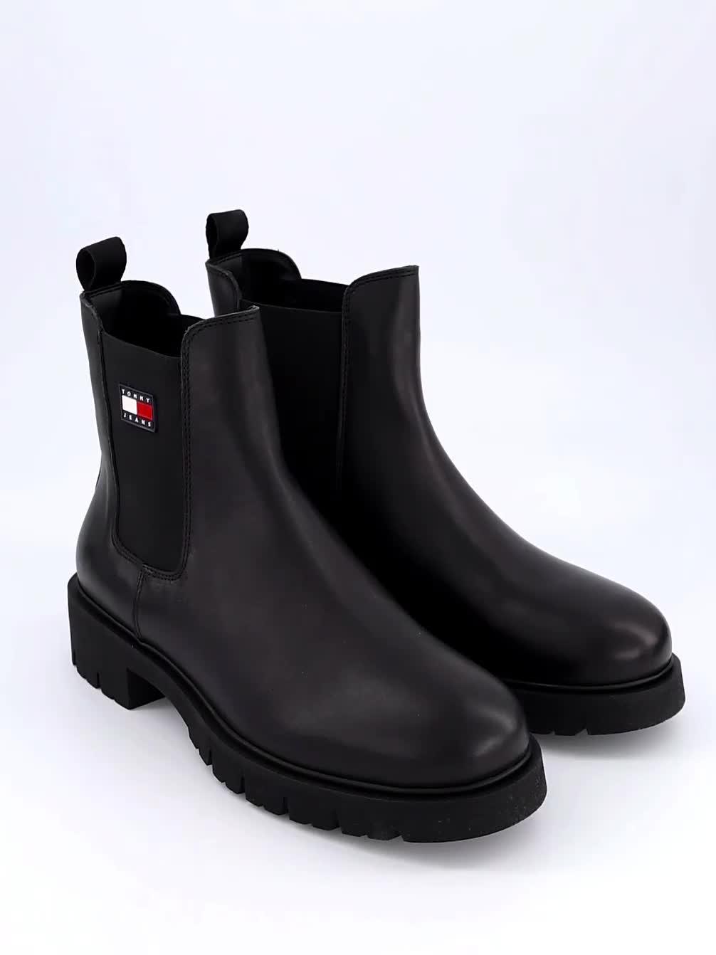 Image thumbnail 7 of 7 of Tommy Jeans Chelsea Leather Boot - Black