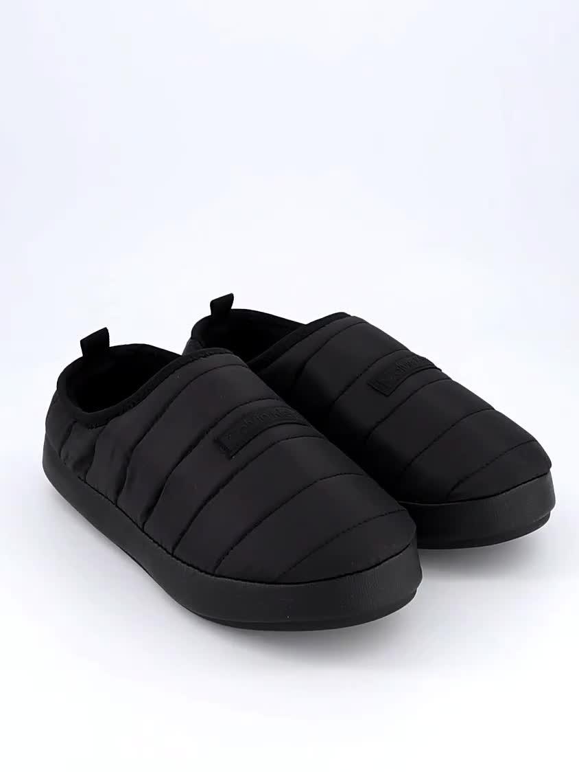 Image thumbnail 7 of 7 of Calvin Klein Ripstop Logo Patch Slippers - Black