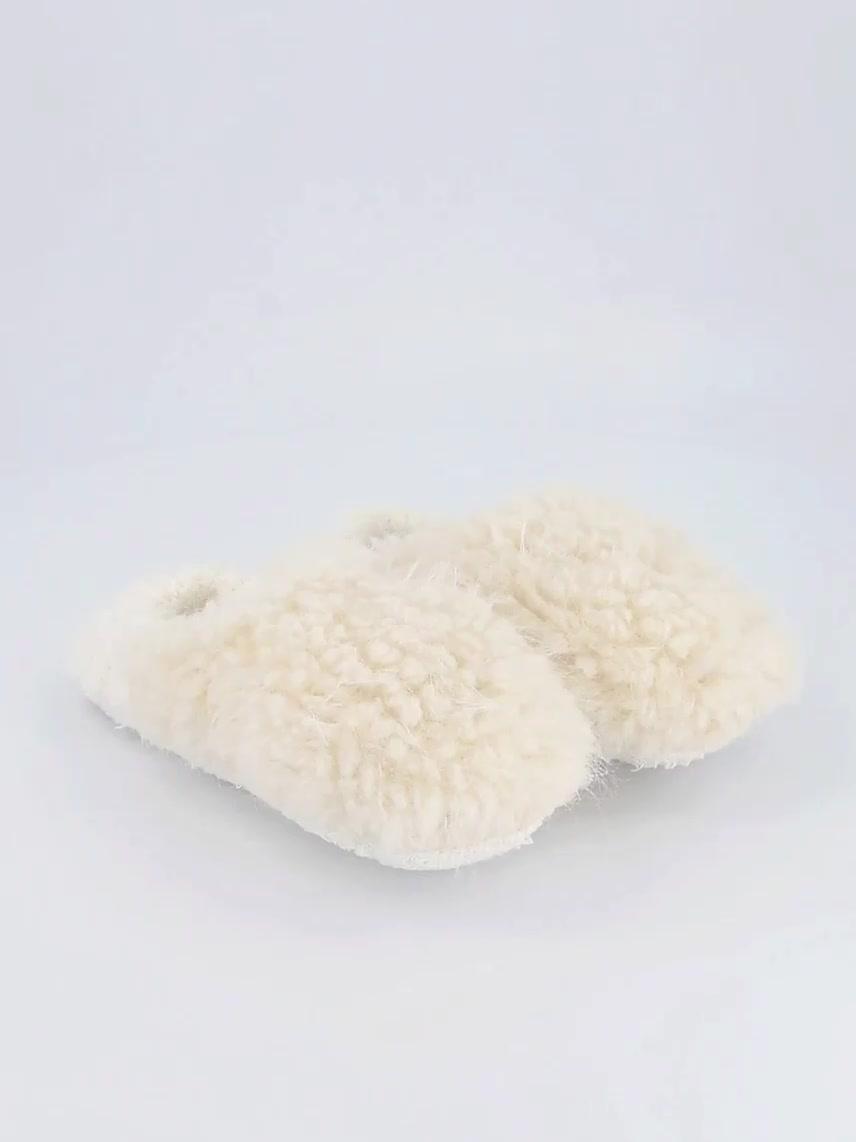 Image thumbnail 7 of 7 of Loungeable Curly Faux Fur Slipper Socks - Cream