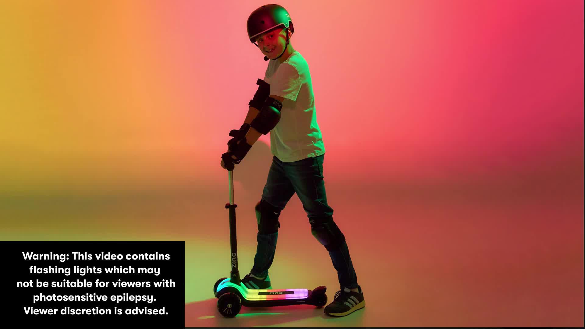 Image thumbnail 8 of 8 of Zinc Rainbow Row 3-Wheel Light Up Scooter