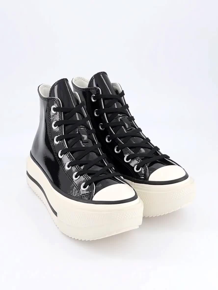 Image thumbnail 7 of 7 of Converse Womens Chuck Taylor All Star Lift Double Stack Platform Patent Leather High Top - Black