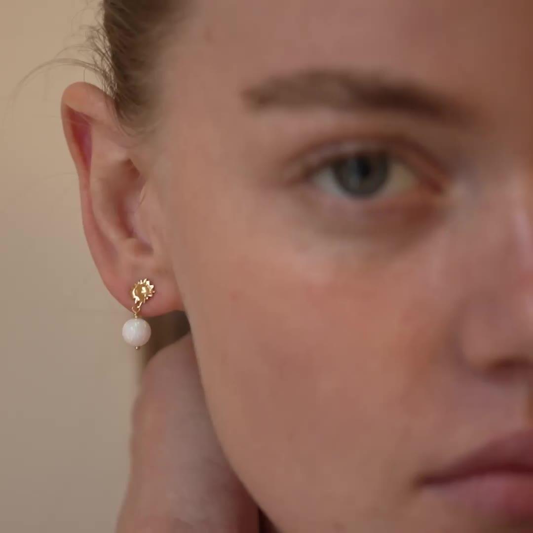 Image thumbnail 4 of 4 of ENAMEL Copenhagen Daystar Globe Earrings 18ct Gold Plated 925 Sterling Silver