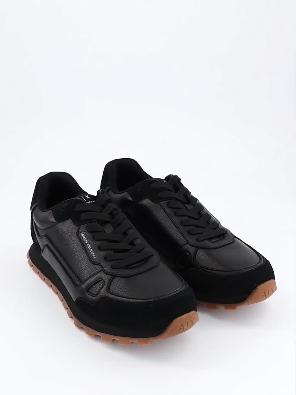 Image thumbnail 7 of 7 of Armani Exchange Drop Tumbled Runner Trainers - Black