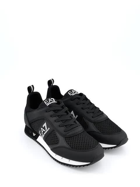 Image thumbnail 7 of 7 of EA7 Emporio Armani Side Logo Mesh &amp; Pu Runner Trainers - Black