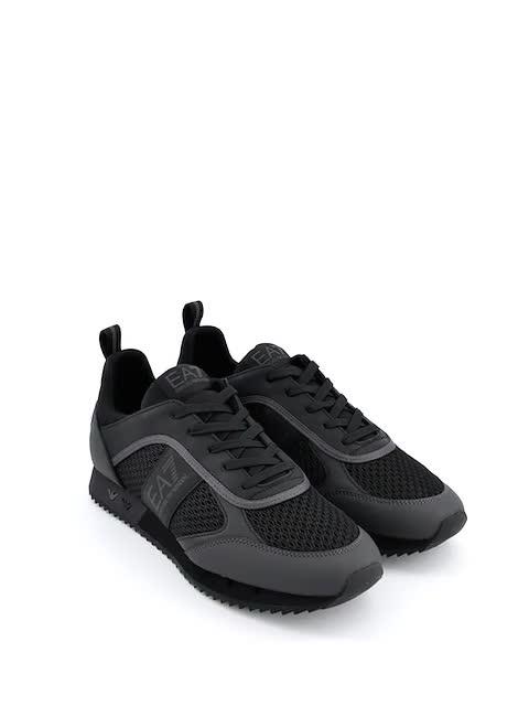 Image thumbnail 7 of 7 of EA7 Emporio Armani Side Logo Mesh &amp; Pu Runner Trainers - Black