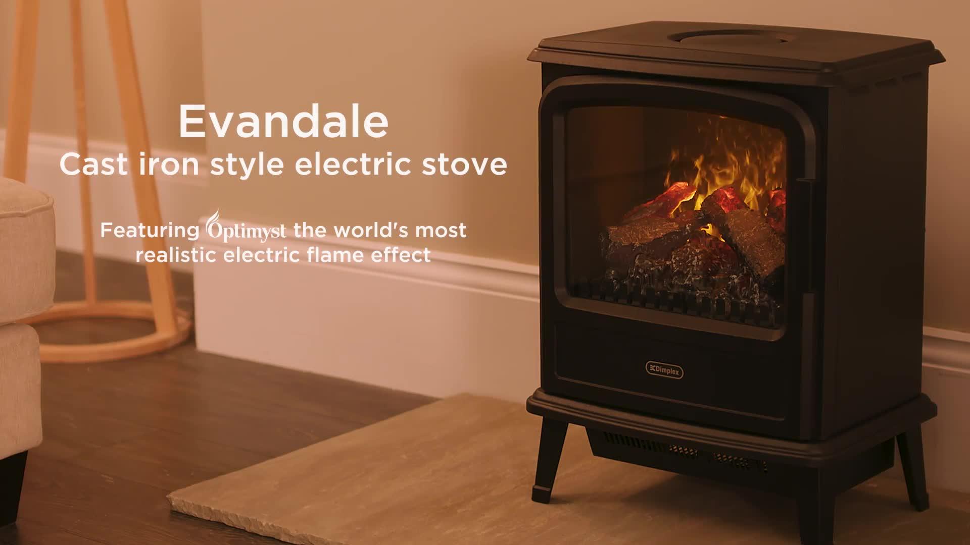 Image thumbnail 8 of 8 of Dimplex Evandale Pebble Optimyst Electric Stove