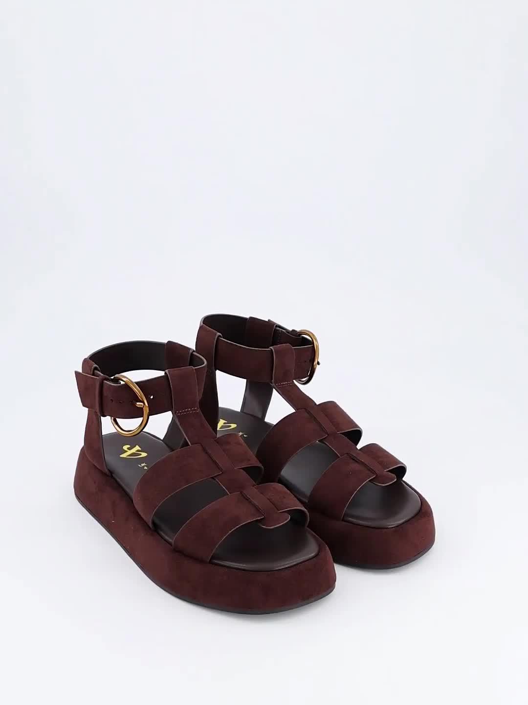 Image thumbnail 7 of 7 of The Very Collection Wide Fit Gladiator Flatform Sandal - Brown
