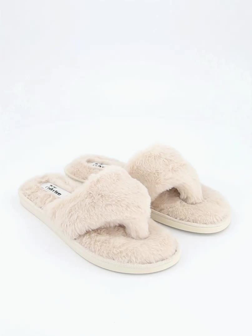 Image thumbnail 2 of 2 of The Very Collection Toe Post Slipper - Cream