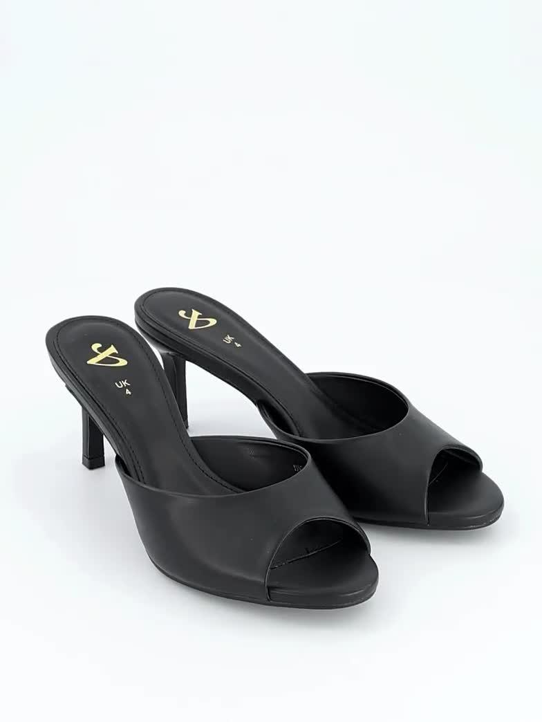 Image thumbnail 7 of 7 of The Very Collection Heeled Mule Sandal - Black