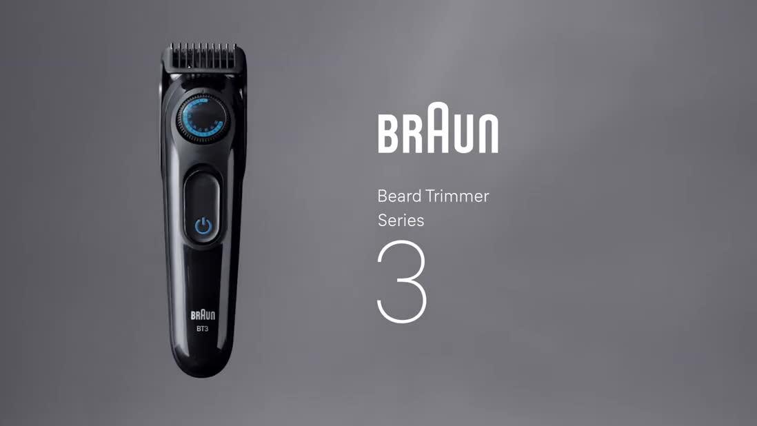 Image thumbnail 8 of 8 of Braun Braun Beard Trimmer Series 3, +3 Styling Tools, 40 Lengths, BT3520, Black/Blue