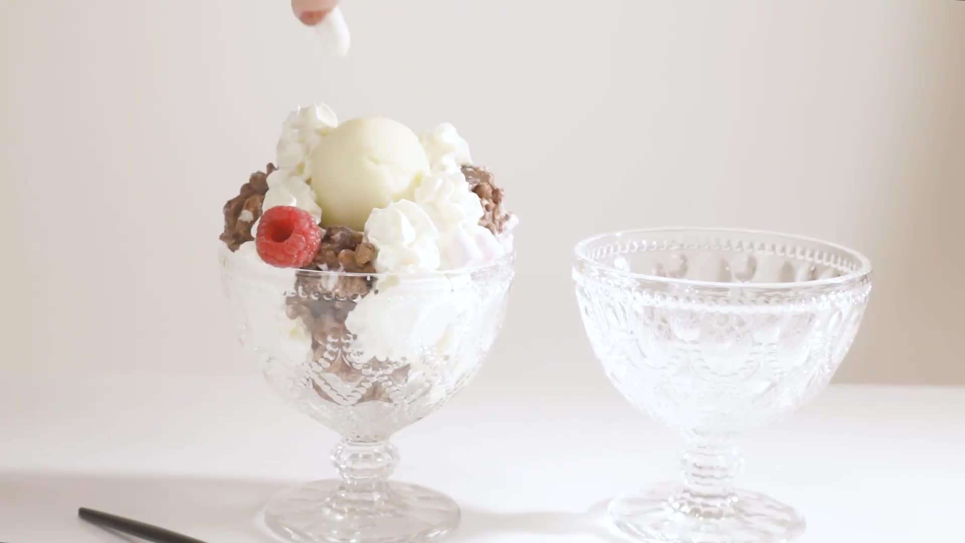 Image thumbnail 8 of 8 of Interiors By Premier Set Of Two Fleur Clear Glass Sundae Dishes