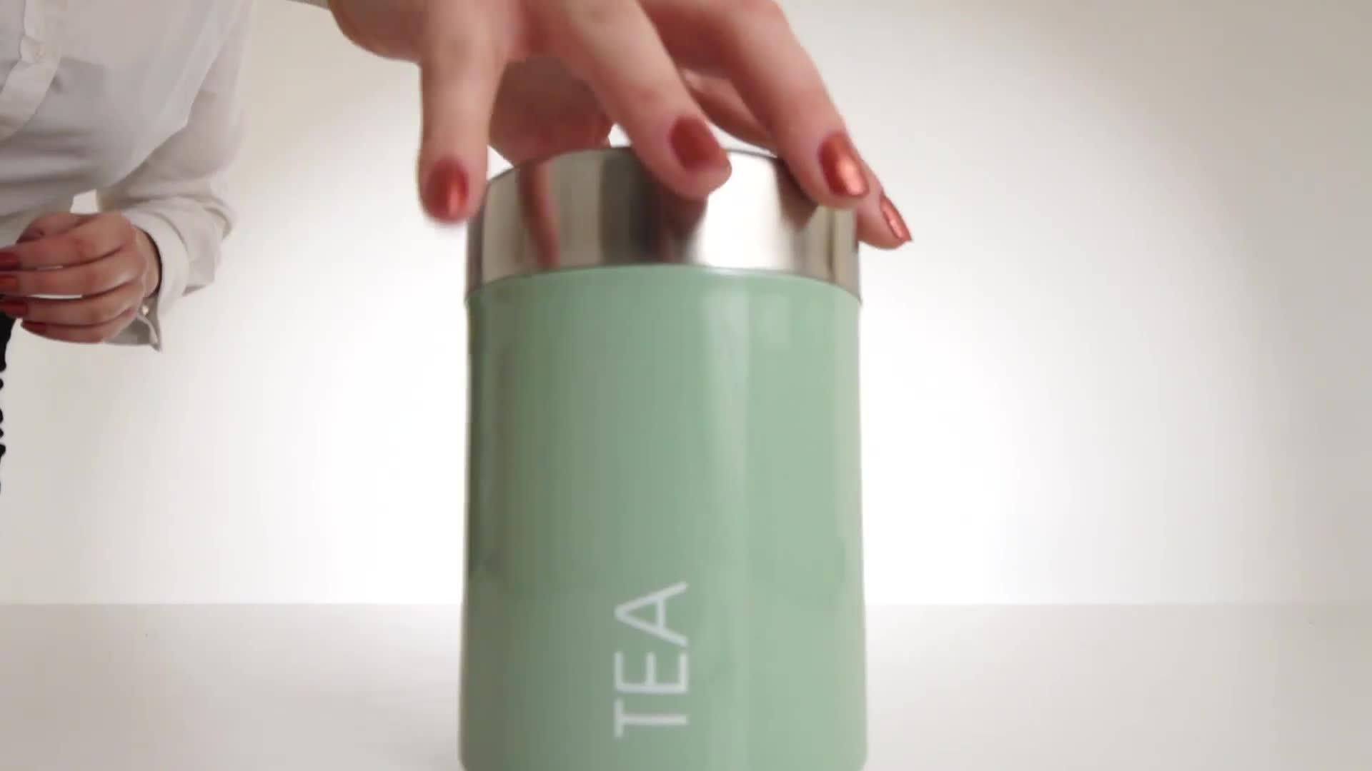 Image thumbnail 4 of 4 of Interiors By Premier Liberty Set Of 3 Pistachio Enamel Canisters