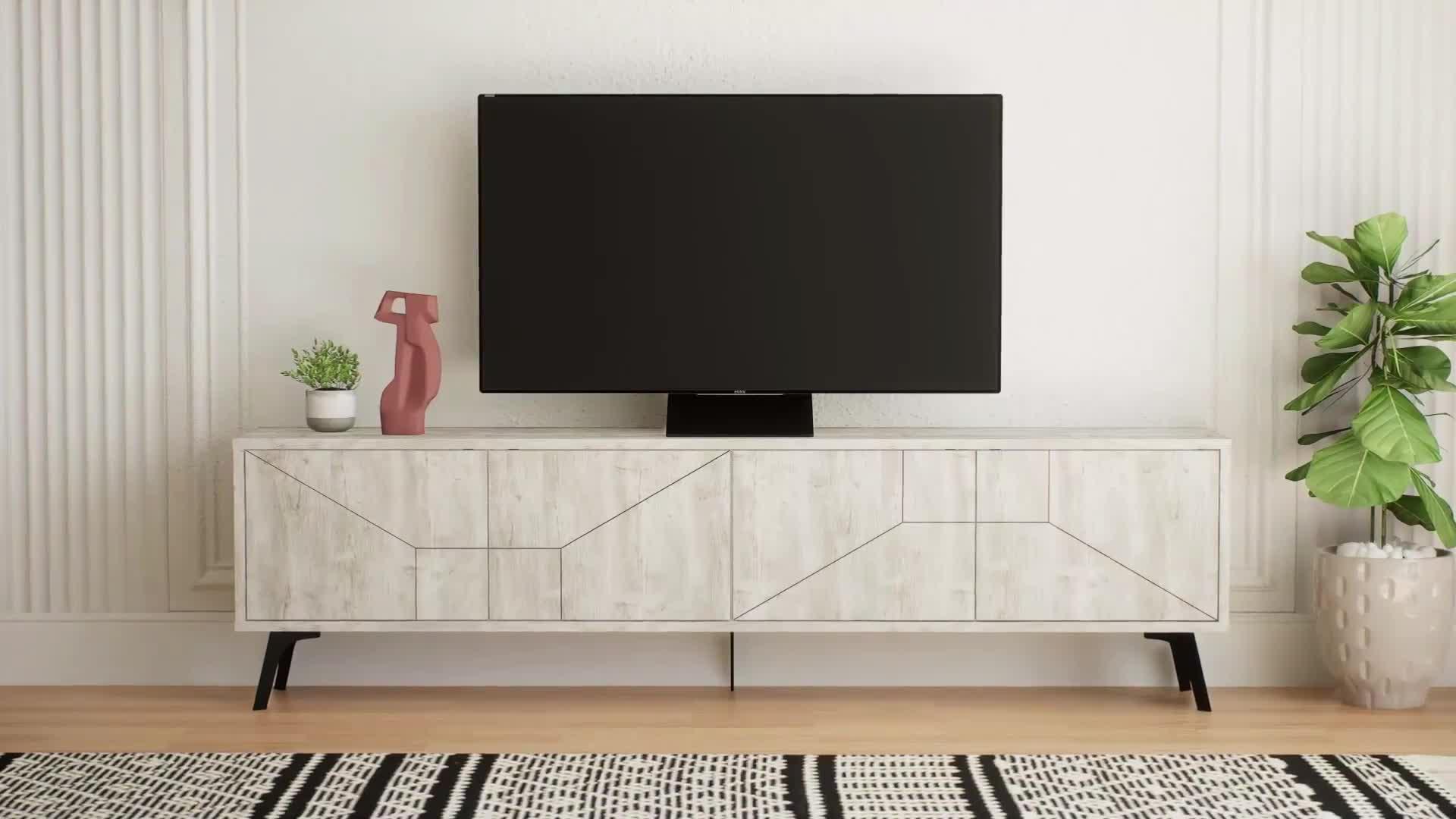 Image thumbnail 8 of 8 of Decortie Dune Tv Stand - Light Oak