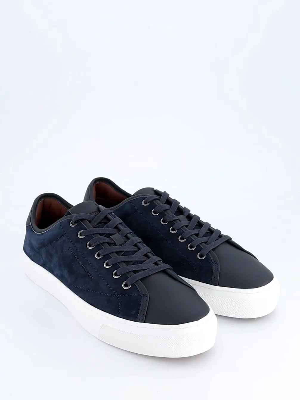 Image thumbnail 7 of 7 of Tommy Hilfiger Premium Dress Leather Mix Trainers - Navy