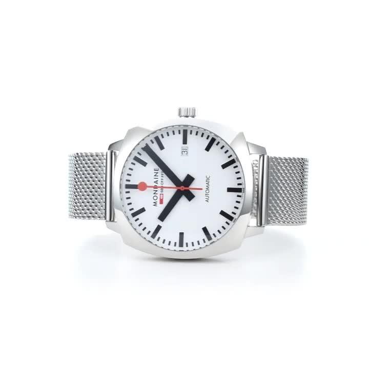 Image thumbnail 8 of 8 of Mondaine Mens Cushion Automatic 39mm&nbsp;Stainless Steel Watch&nbsp;- Silver