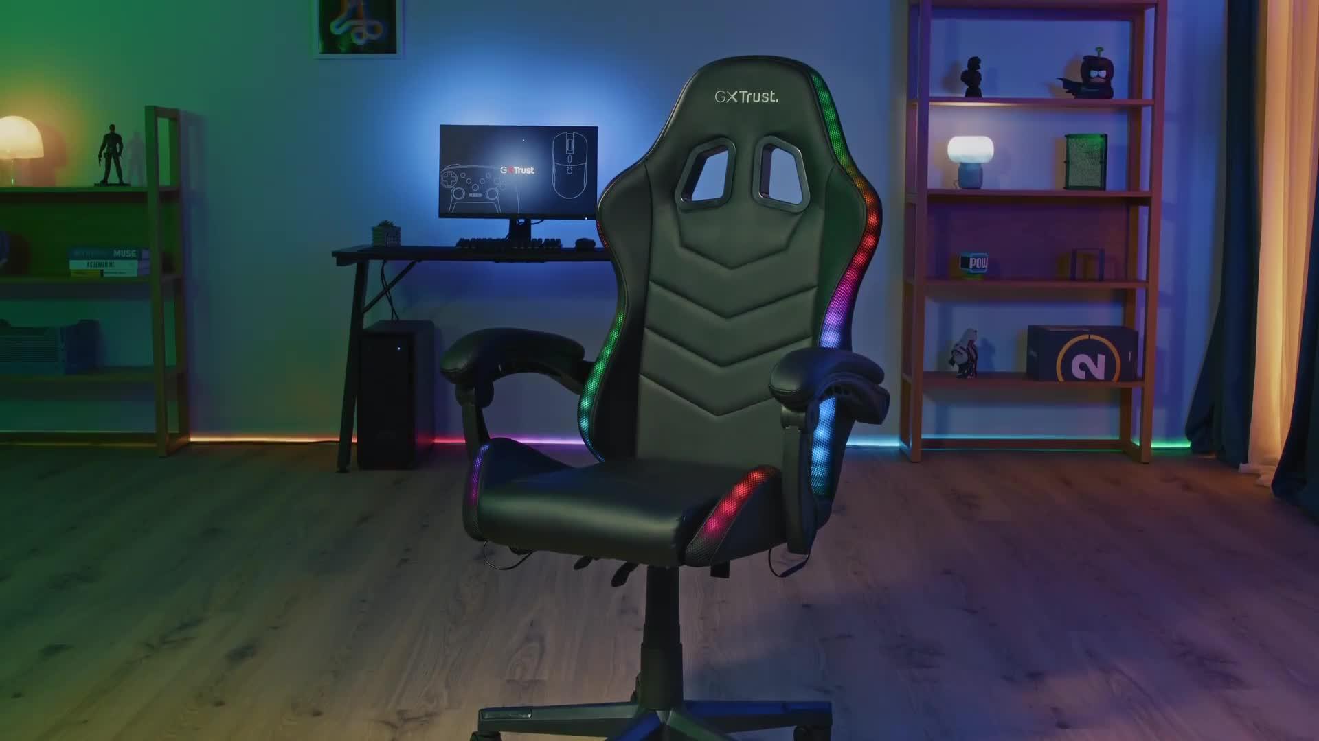 Image thumbnail 7 of 7 of Trust GXT 704 Roniq Comfortable, Adjustable Gaming Chair with RGB lighting - Black