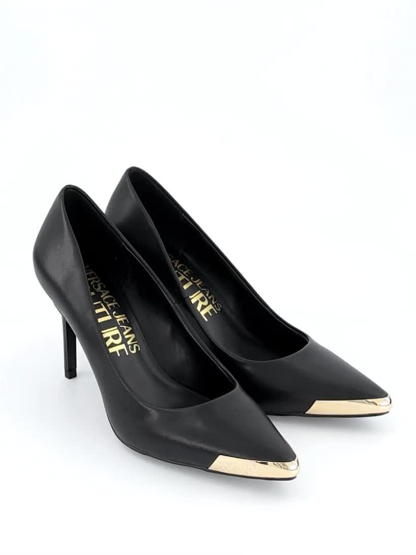 Image thumbnail 7 of 7 of Versace Jeans Couture Fondo Scarlett Leather Court Shoes - Black
