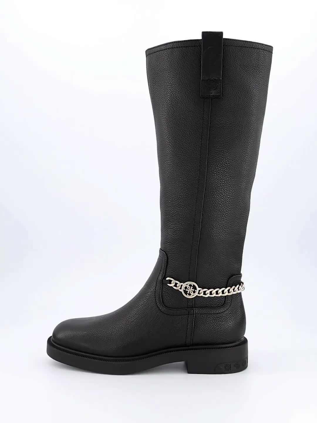 Image thumbnail 6 of 6 of Guess Fyonal Chain Detail Flat Boot - Black