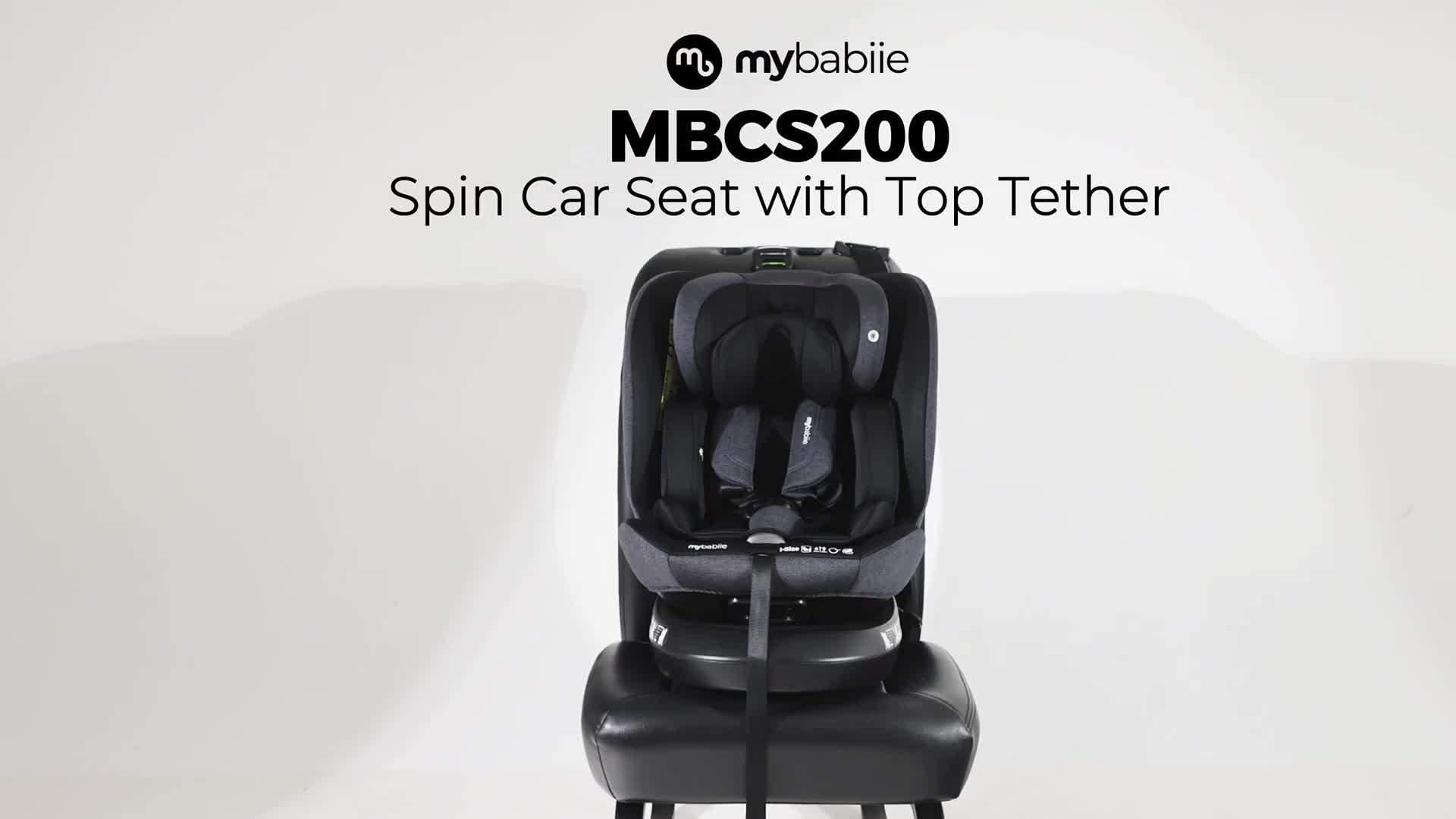 Image thumbnail 8 of 8 of My Babiie My Babiie MBCS200 Spin R129 Car Seat with Top Tether - Pink Leopard