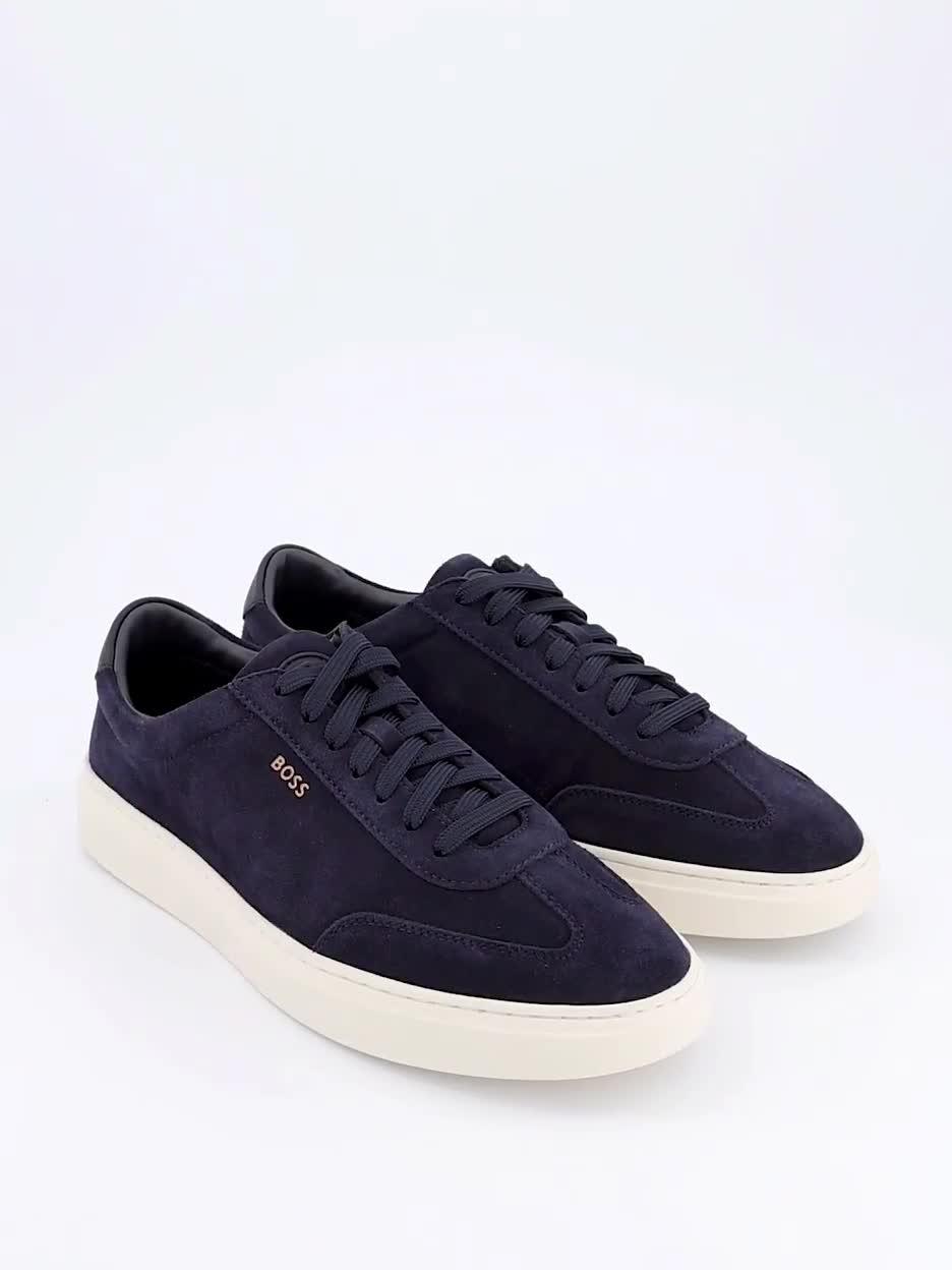 Image thumbnail 7 of 7 of BOSS Kieran Tenn Suede Trainers - Navy