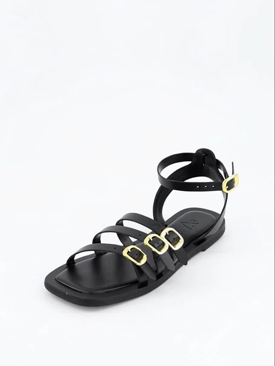Image thumbnail 7 of 7 of The Very Collection Leather Strappy Sandal - Black