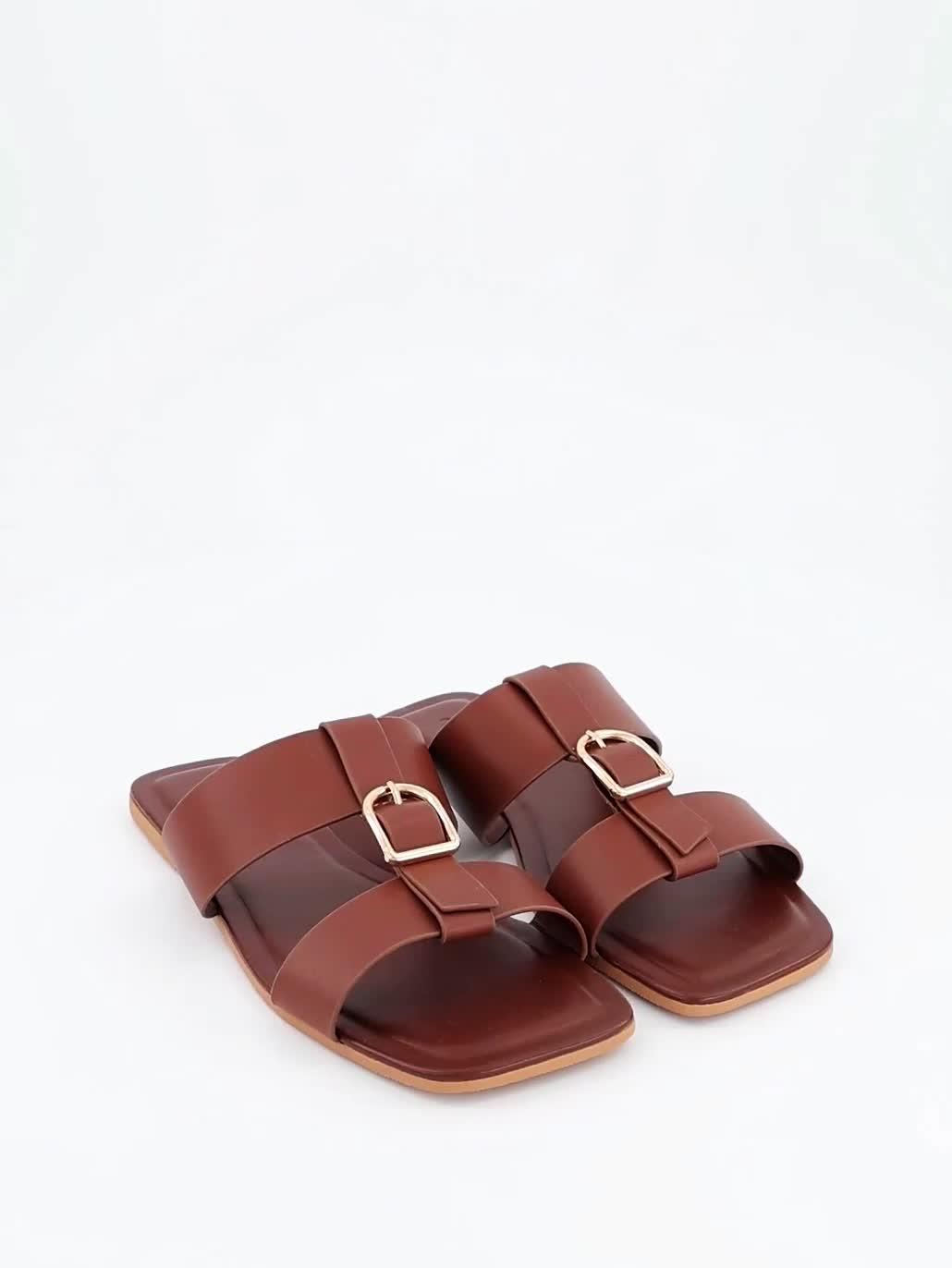 Image thumbnail 7 of 7 of The Very Collection Real Leather Buckle Slider - Brown