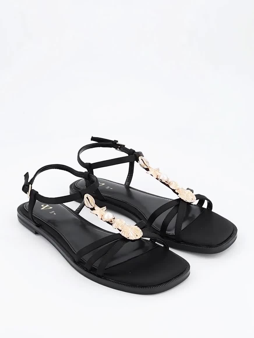 Image thumbnail 7 of 7 of The Very Collection Wide Fit Shell Embellied Flat Sandal