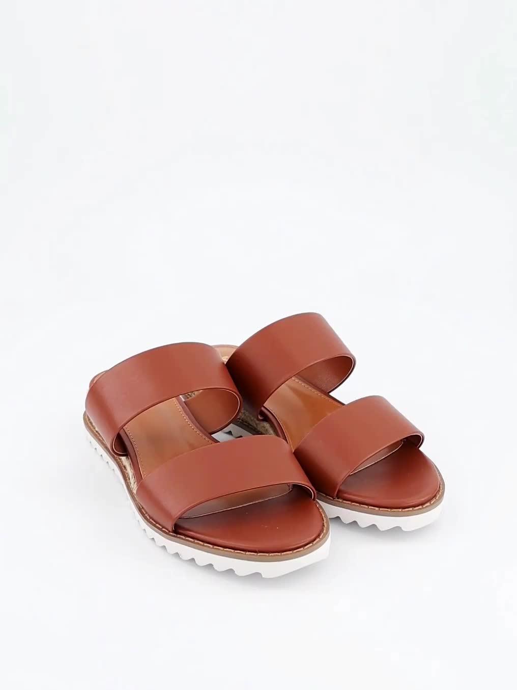 Image thumbnail 7 of 7 of The Very Collection Comfort Double Strap Wedge Sandal - Brown