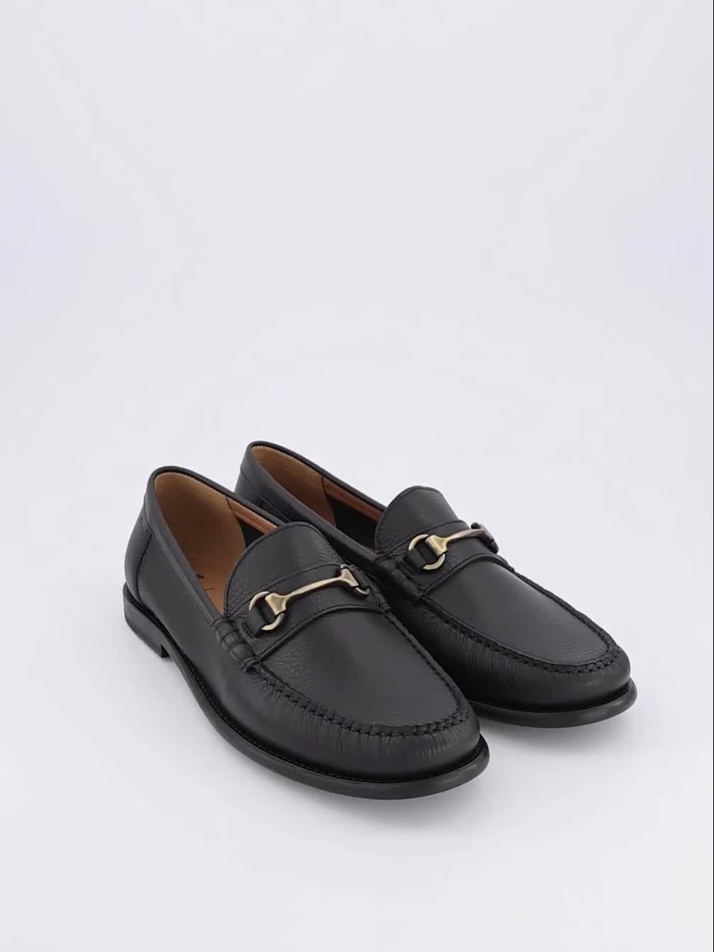Image thumbnail 7 of 7 of BOSS Tevan Mocc Snaffle Bar Leather Loafers - Black