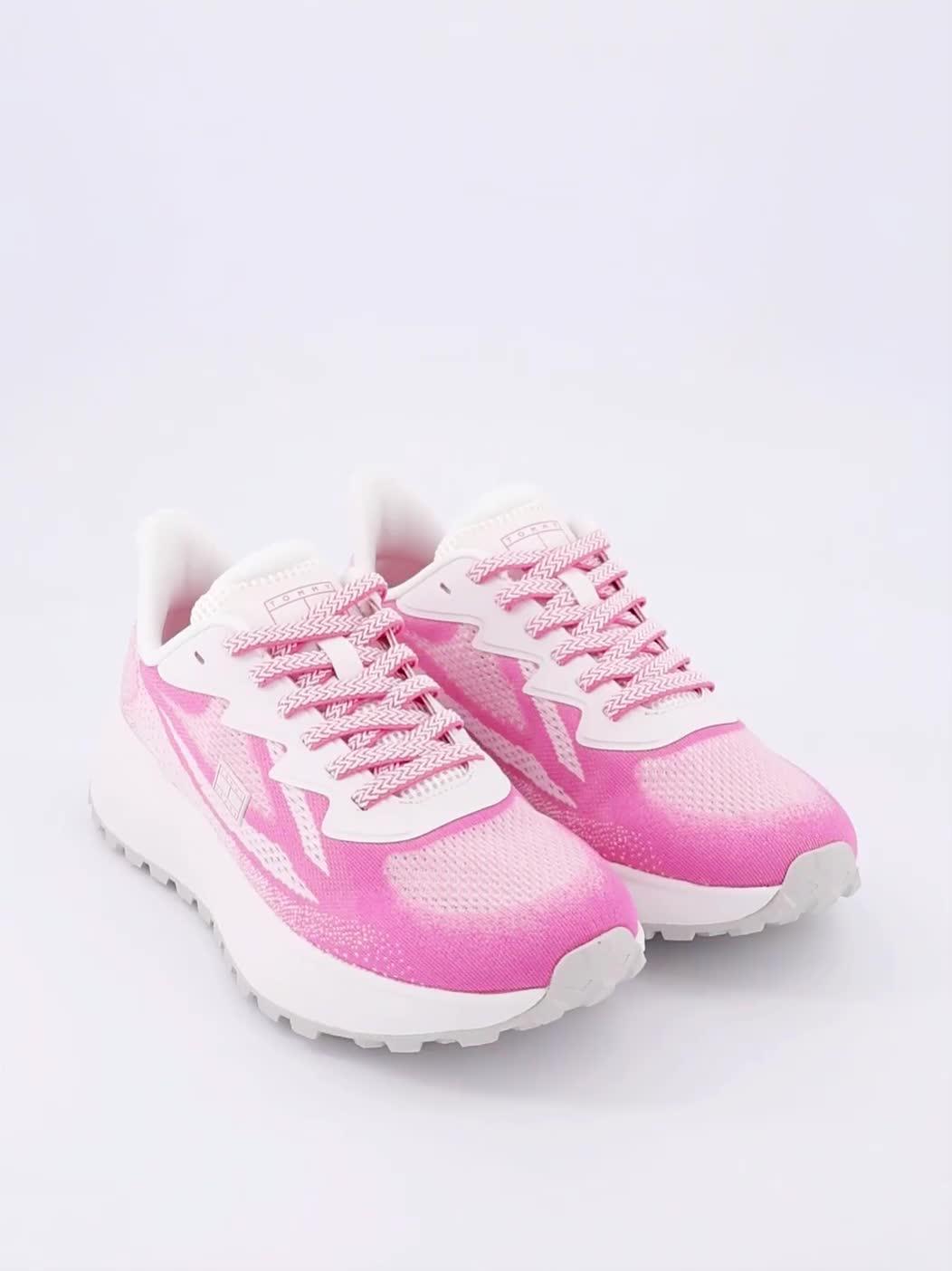 Image thumbnail 7 of 7 of Tommy Jeans Mesh Jacquard Knit Cleat Trainers - Pink