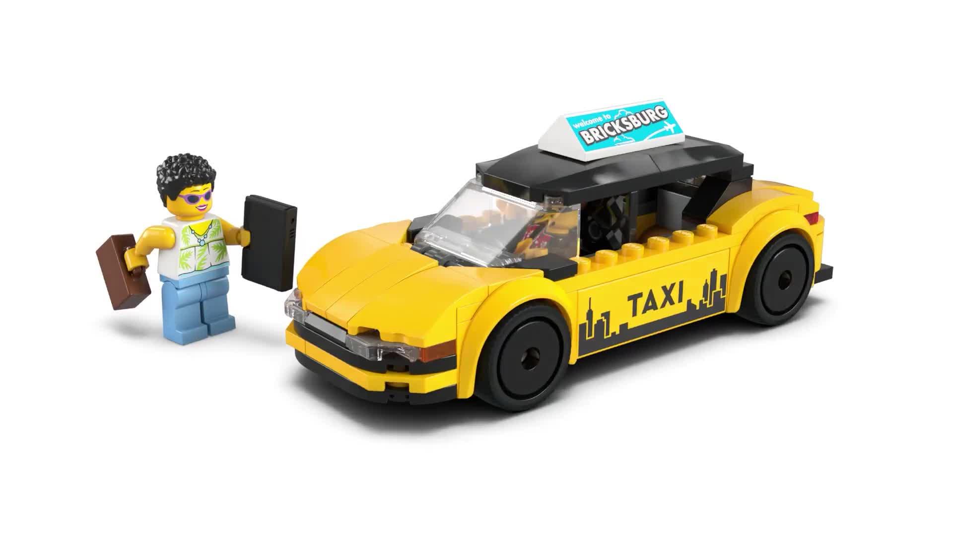 Image thumbnail 8 of 8 of LEGO City Yellow Taxi - Model Car Kit with 2 Minifigures (60487)