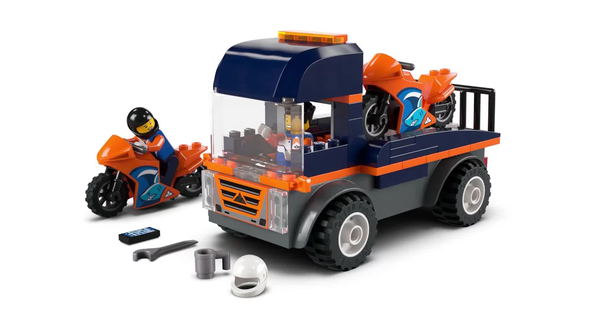 Image thumbnail 8 of 8 of LEGO City Motorcycle Transporter Toy and 2 Minifigures (60491)
