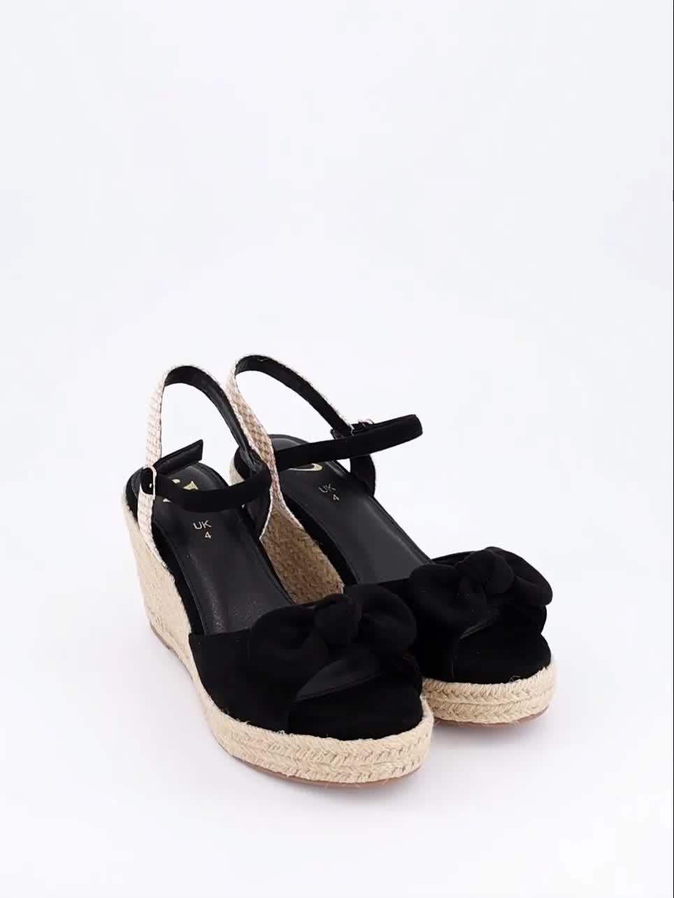 Image thumbnail 6 of 6 of The Very Collection Extra Wide Wedge Sandal - Black