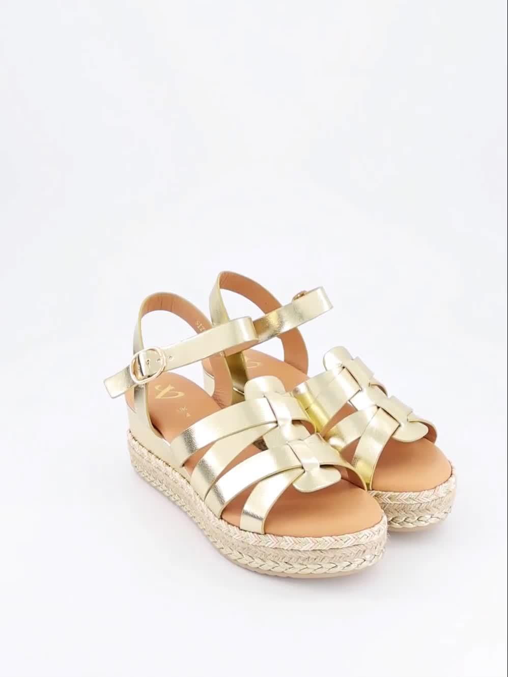 Image thumbnail 7 of 7 of The Very Collection Wide Fit Low Wedge Sandal - Gold