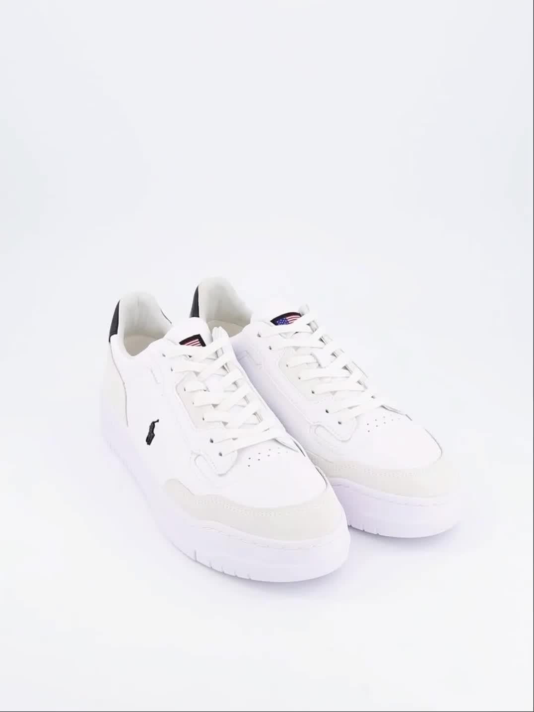Image thumbnail 7 of 7 of Polo Ralph Lauren Kenmare Leather/Suede Sneakers - White