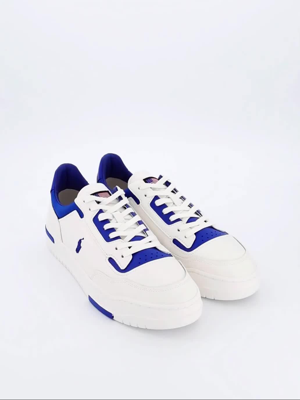 Image thumbnail 7 of 7 of Polo Ralph Lauren Kenmare Leather/Suede Sneakers - White