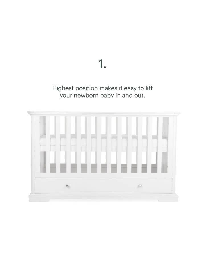 Image thumbnail 5 of 5 of CuddleCo Beaumont 2pc Set - Low Cot Bed - White