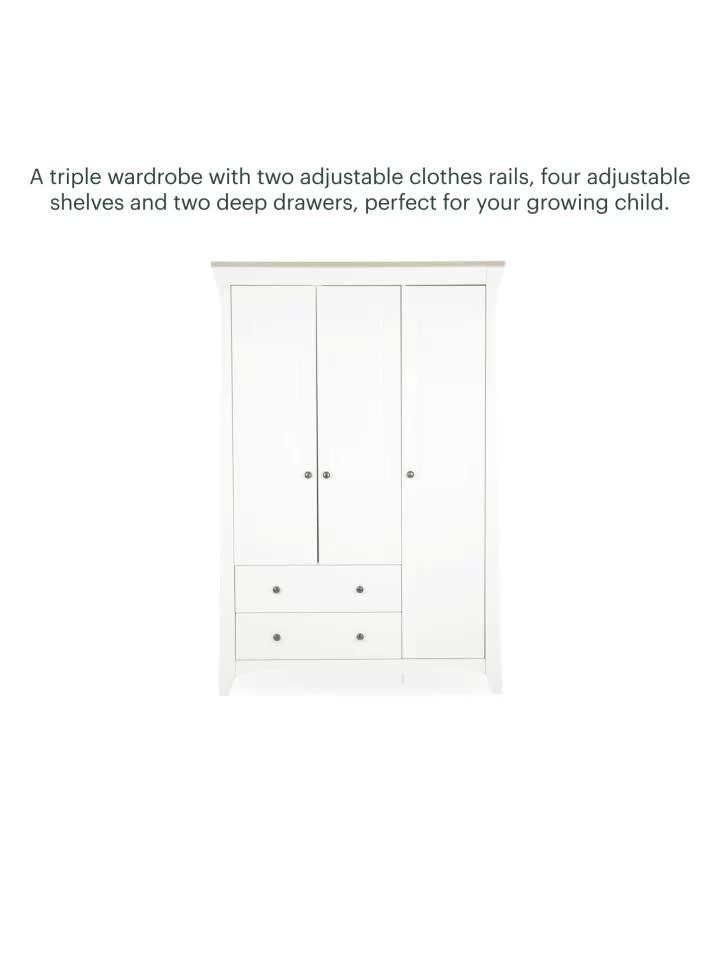 Image thumbnail 6 of 6 of CuddleCo Clara Triple Wardrobe 2dwr - White/Ash